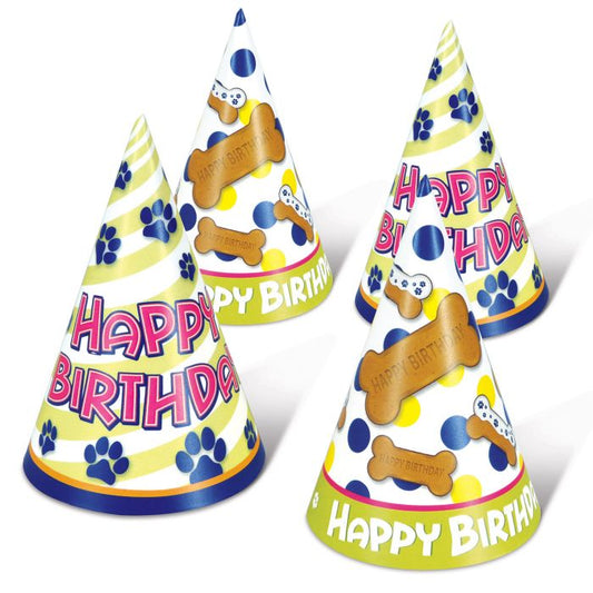Cone Hats - Dog Birthday 4ct