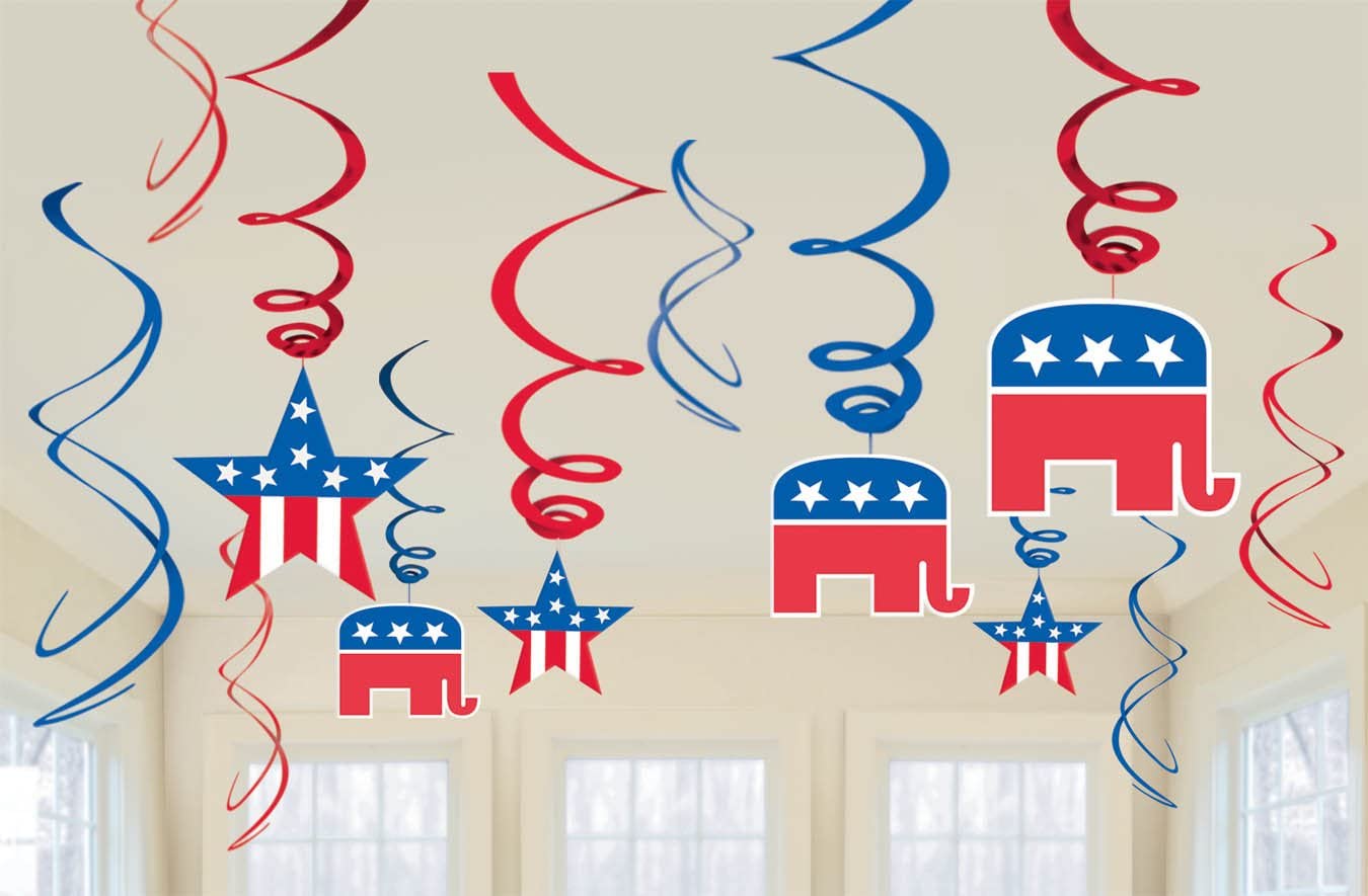 Hanging Decorations - Republican 12ct