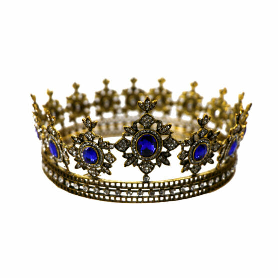 Metal Crown - Blue & Clear Stones