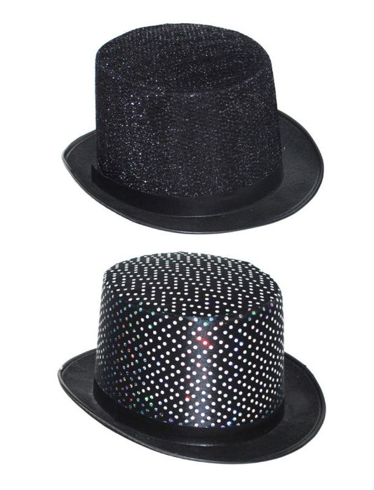 Black Top Hat w/ Silver Dots