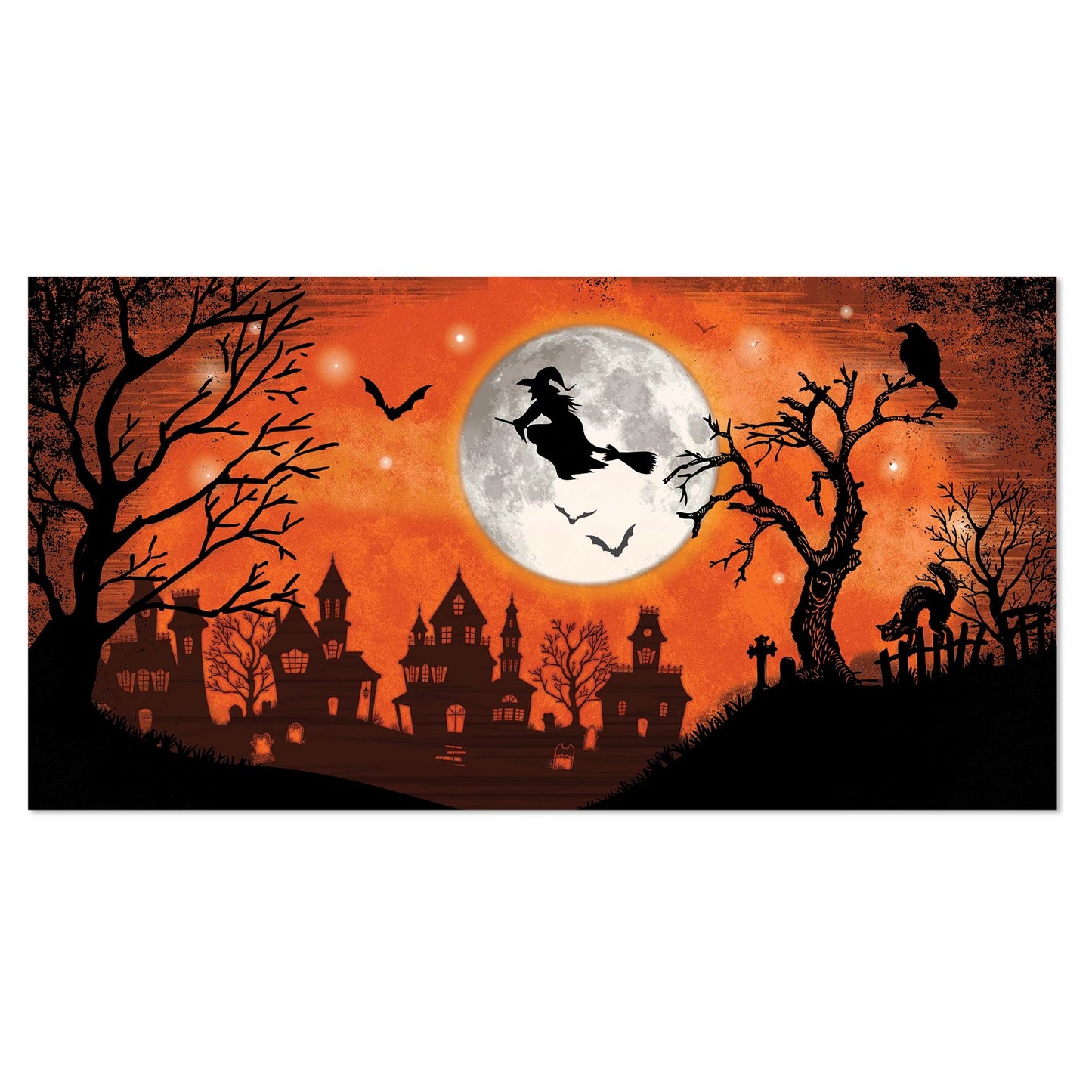 Scene Setters - Classic Orange & Black Halloween Witch