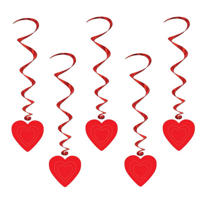 Hanging Decorations - Hearts 5ct