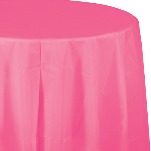 Round Plastic Table Cover - Candy Pink