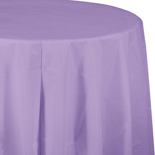 Round Plastic Table Cover - Lavender