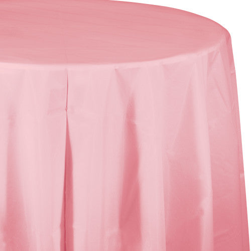 Round Plastic Table Cover - Classic Pink