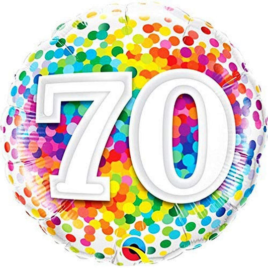 Birthday: #70 Rainbow Confetti - 18"