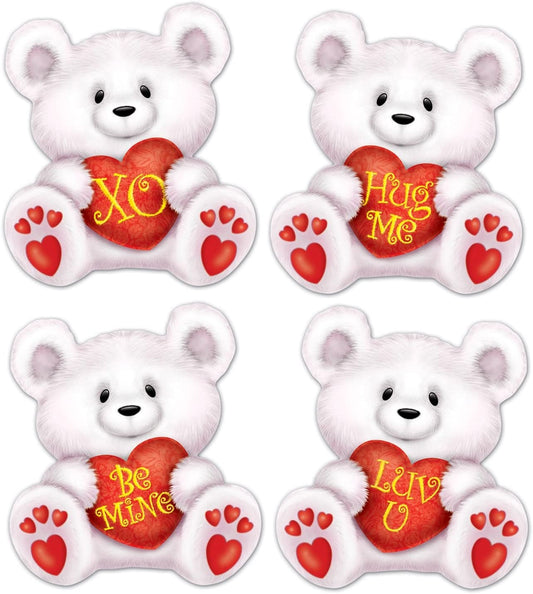 Valentine Bear Mini Cutouts 10ct