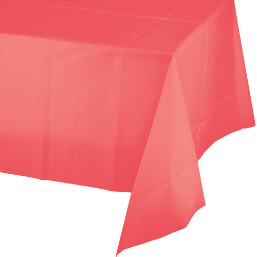 Plastic Table Cover - Coral