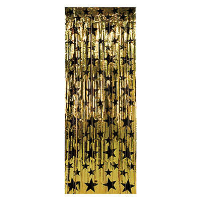 Gleam 'N Curtain - Gold With Stars