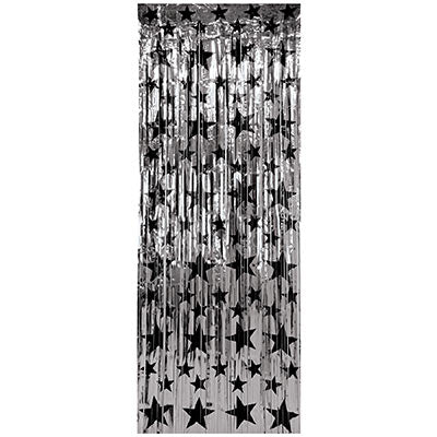 Gleam 'N Curtain - Silver With Stars