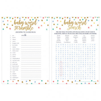 Baby Shower 2-in-1 Word Game 24ct