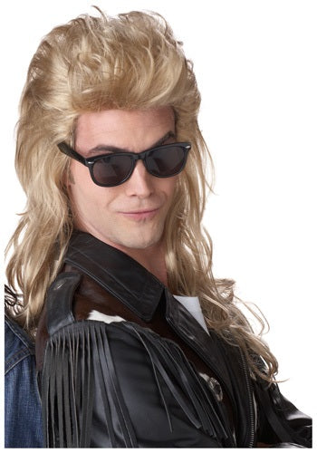 80's Rock Mullet Wig - Blonde