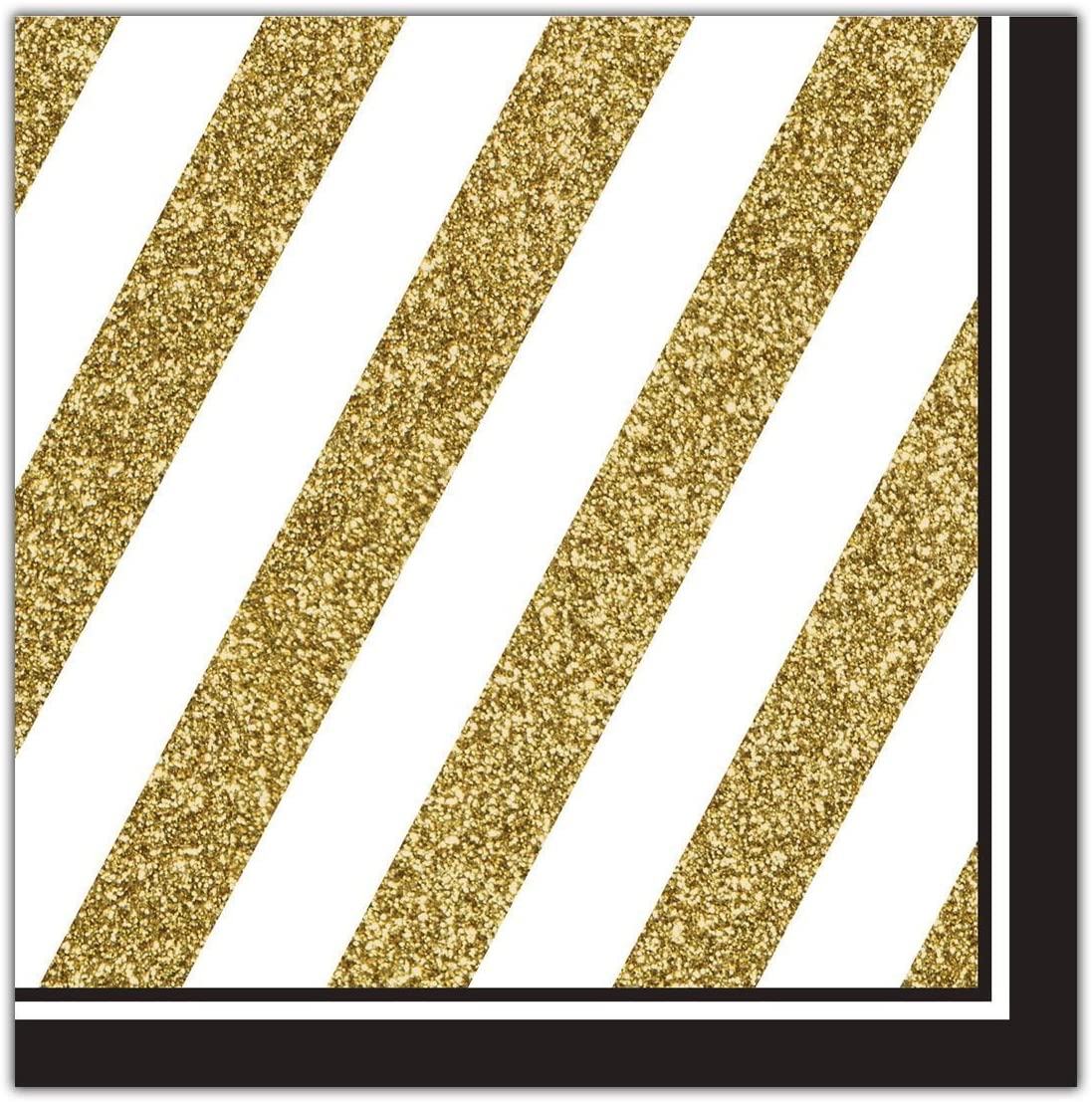 Lunch Napkins - Black and Gold 16ct