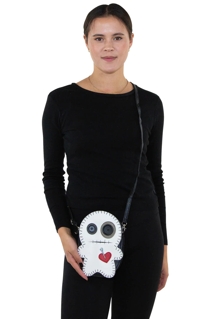 Crossbody Bag - Stitched Voodoo Doll White