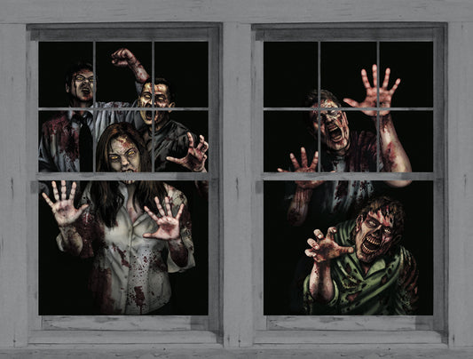 Zombie Asylum Window Posters