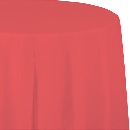 Round Paper Table Cover - Coral