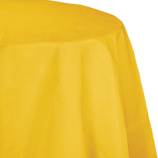 Round Paper Table Cover - School Bus Yellow