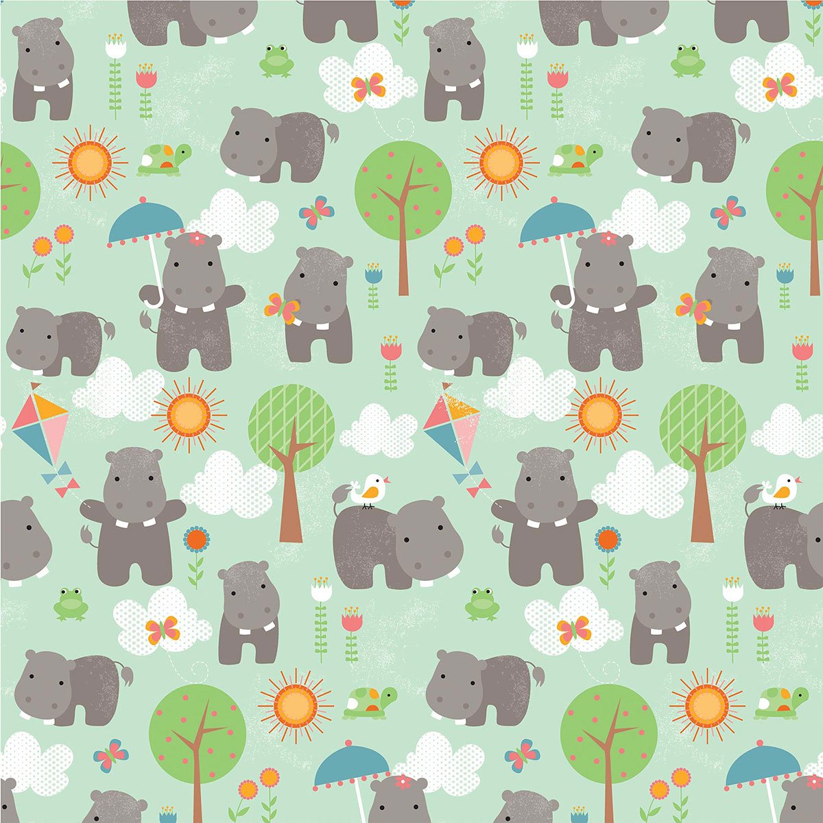 Wrapping Paper - Happy Hippos