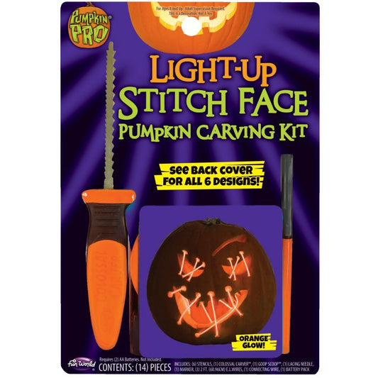 E.L. Stitch Face Pumpkin Carving Kit - Orange