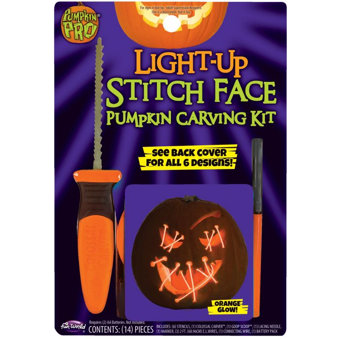E.L. Stitch Face Pumpkin Carving Kit - Orange
