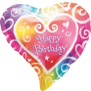 Birthday: Watercolor Heart - 18"