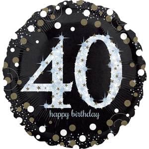 #40 Sparkling Birthday Holographic - 18"