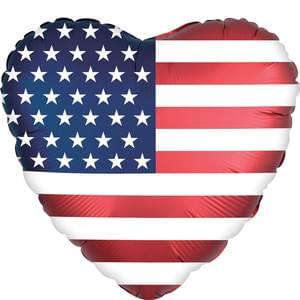 Patriotic: Heart Flag - 18"
