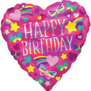 Birthday: Rainbow Hearts - 18"