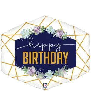 Birthday: Navy Geo Shape - 30"