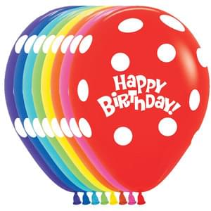11" Happy Birthday Polka Dot (Color Match)