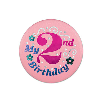 Satin Button - My 2nd Birthday