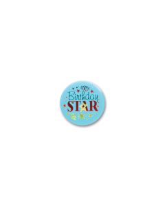 Satin Button - Birthday Star