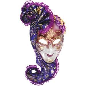 Purple Venetian Mask With Headpiece