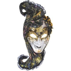 Black Venetian Mask With Headpiece