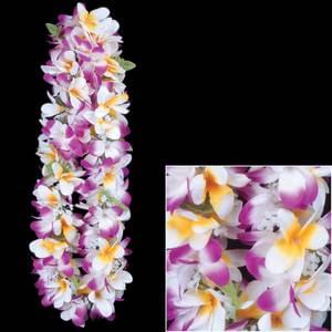 Plumeria Lei - White & Purple