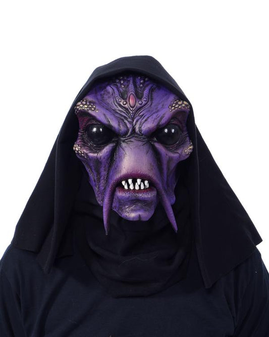 Venutian Alien Monster Latex Face Mask with Attached Hood