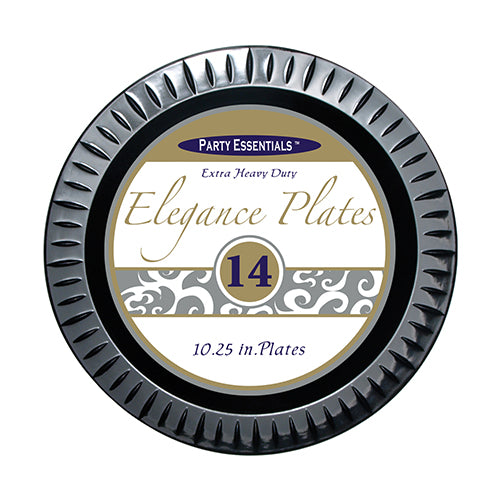 10.25" Black Elegance Plates 14ct