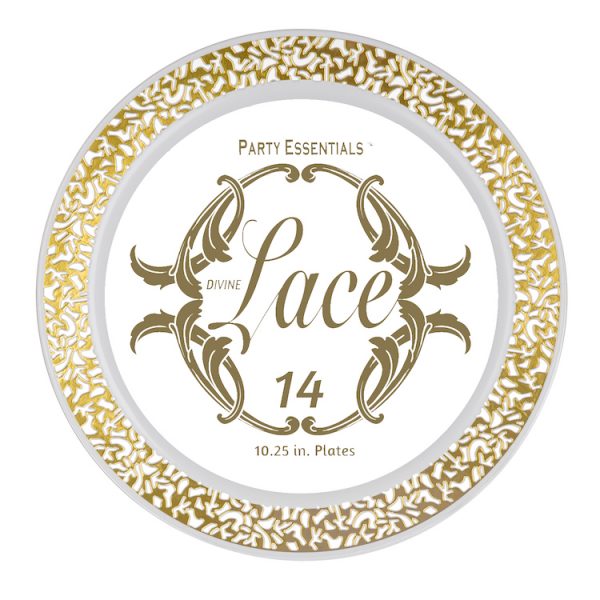 10.25" Gold Lace Plates 14ct