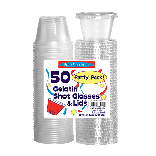 Gelatin Shot Glasses With Lids 50ct