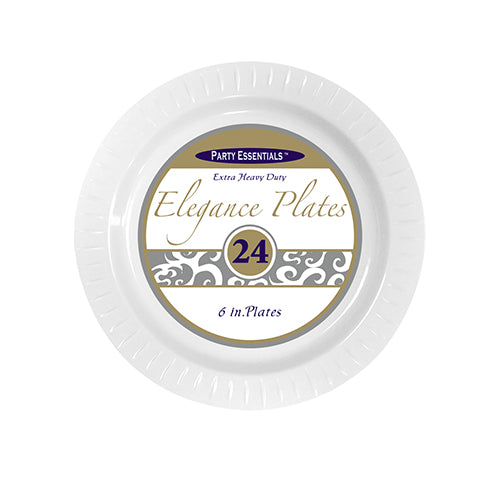 6" White Elegance Plates 24ct