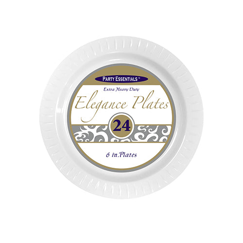 6" Clear Elegance Plates 24ct