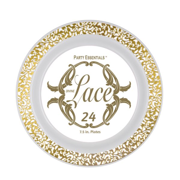 7.5" Gold Lace Plates 24ct