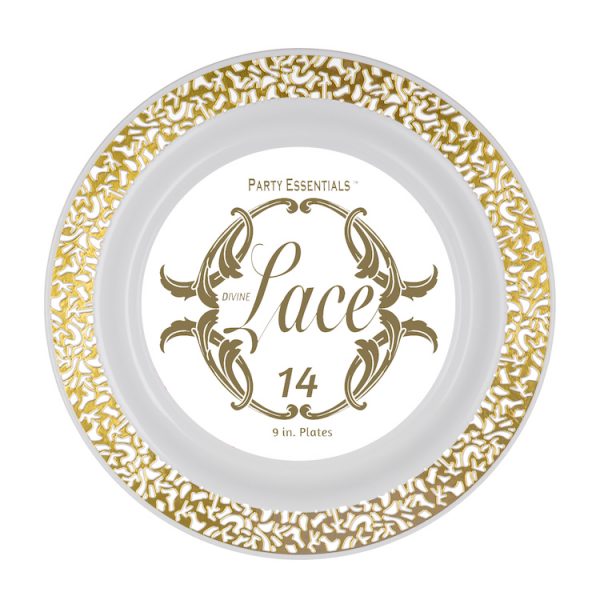 9" Gold Lace Plates 14ct