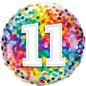 Birthday: #11 Rainbow Confetti - 18"