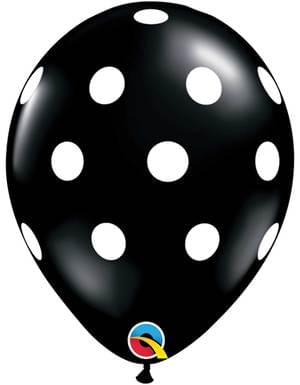 11" Big Polka Dots Black