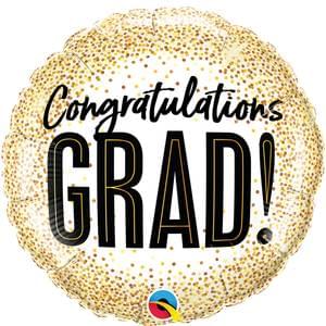 Graduation: Gold Glitter Dots - 18"