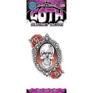 Goth Skull & Roses Tattoo