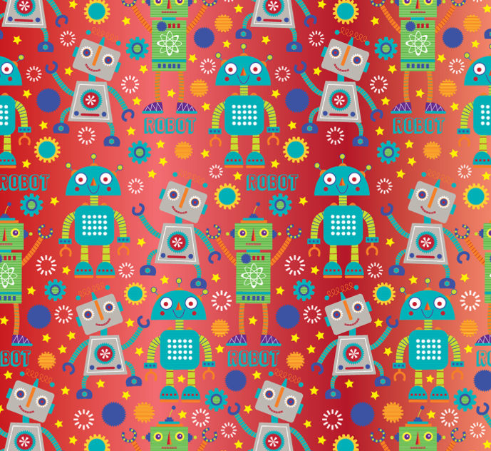 Wrapping Paper - Rockin' Robots