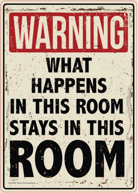 Metal Sign - What Happens in this room...