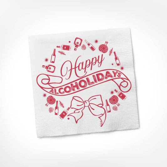 Beverage Napkins - Happy Alcoholidays 20ct